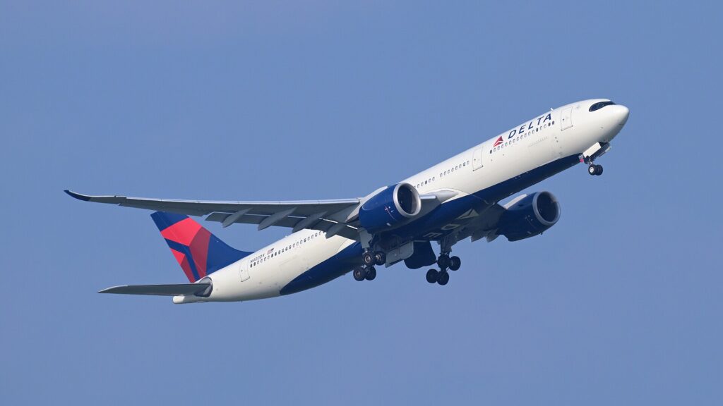 Delta Air Lines Airbus A330-900 climbing after take-off
