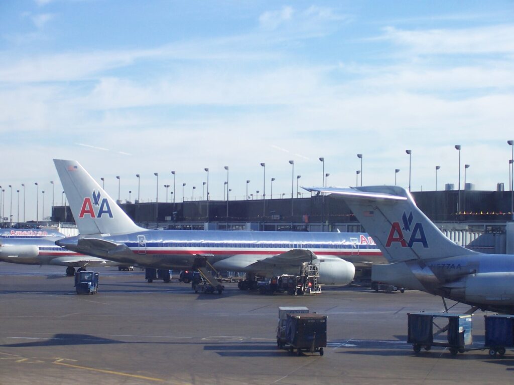 American Airlines jets parked at Terminal 3 of Chicago O'Hare International Airport